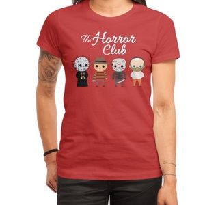 Woman’s Fitted XL Red Halloween Tee Horror Club